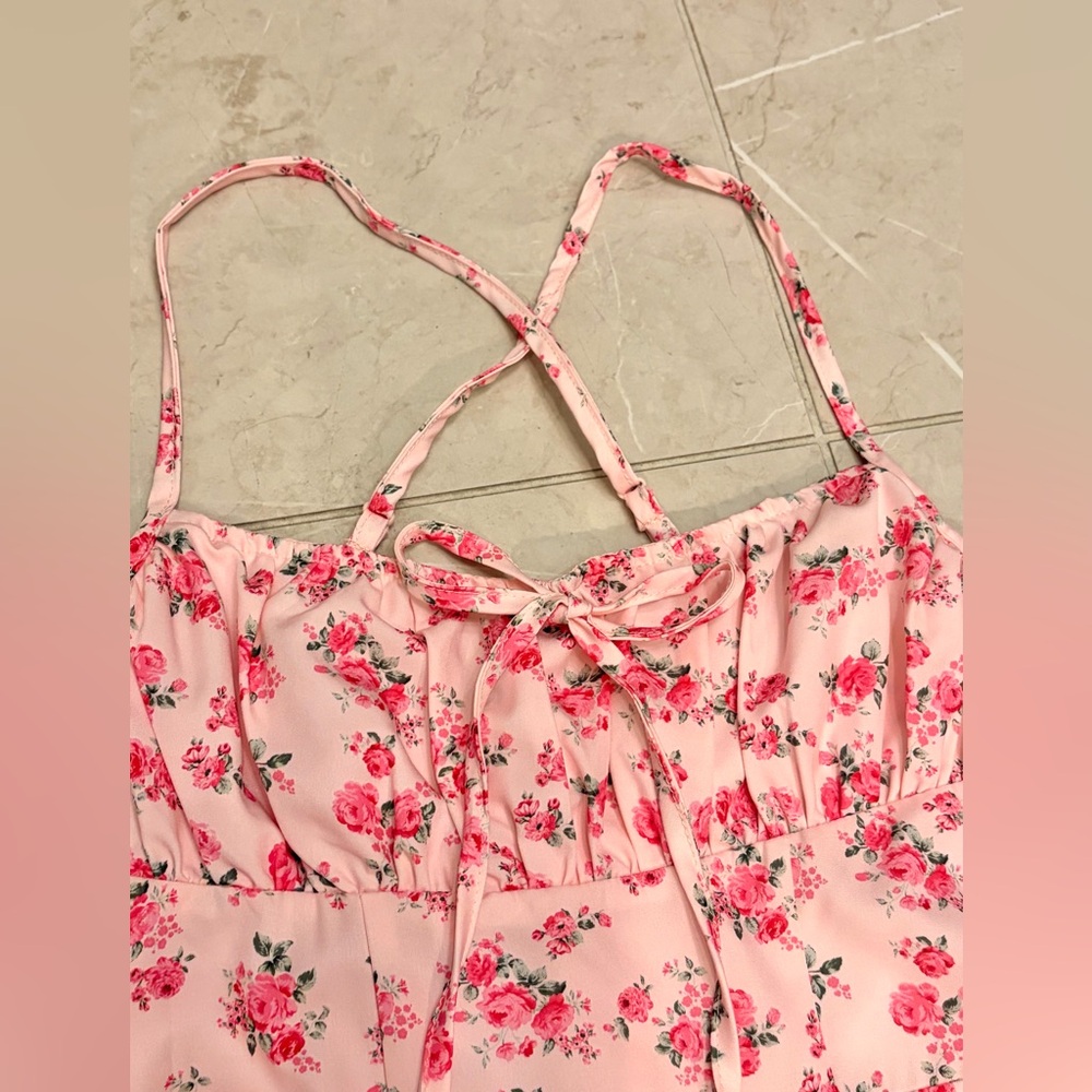 Brand New Floral Print Pink Sundress - Picture 3 of 4